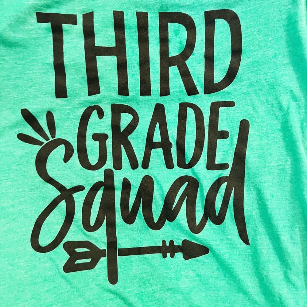 Green “Third Grade Squad” Teacher Tee (Size Medium)